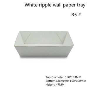 Wholesale Rectangular White Paper Food Serving Tray Height 47mm from china suppliers