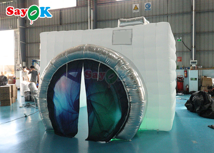 210D Oxford Inflatable Photo Booth Photographer Studio Portable Stage Cube Photo Booth With Led Light