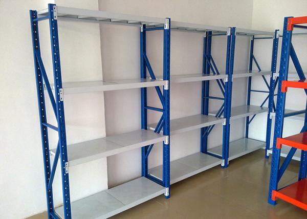 Steel Slotted Angle Shelving Rack , Adjustable Industrial Warehouse Racking