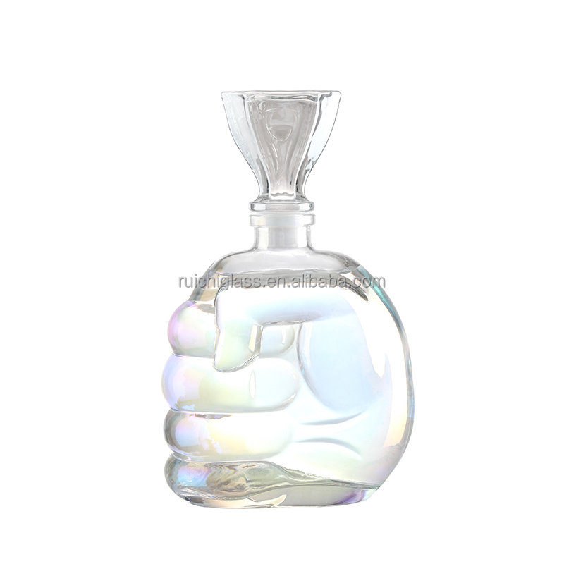 Super Flint Glass Unique Shapes 375ml 700ml Vodka Whiskey Glass Bottles with Cap