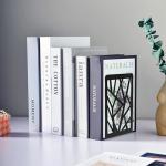 Metal Bookend for Home Office Decor Non-Skid Book Holders for Shelves Heavy