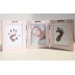 China Lovely Aluminum New born Baby Handprint and Footprint Photo Frame Kit with a EN71 passed Ink Pad for sale