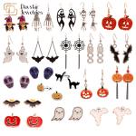 DIY Halloween Earrings Jewelry , Horror Funny Ghost Devil Spider Skull Dangle