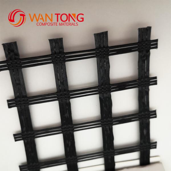 High Tensile Polyester Geogrid 120kn PVC Coated 5m Width for Road Building