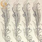 Heavy Handmade Embroidery Grey Beaded Lace Fabric On Polyester Mesh