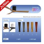 52 Inches 3 Wooden Blade Ceiling Fan With 6 Speed Remote Control DC Type Motor
