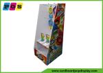Metal Pegs Cardboard Pop Displays Floor Standing , Two Trays Shop Display Stands