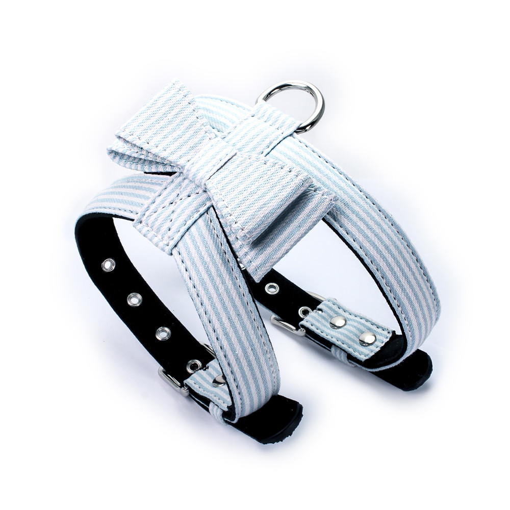 Striped Style Dog Collars And Leashes Fully Adjustable Safe For Dog Walk