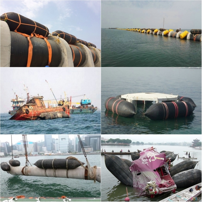 ISO14409 Natural Rubber Marine Salvage Airbags Customized Size 7