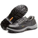 Microfiber Industrial Safety Shoes Iron Toe Black Pu Boots Unisex