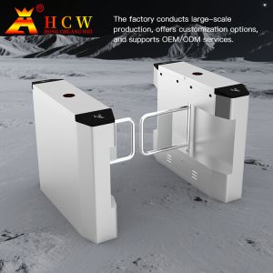China Swiping Card Speed Gate Turnstile Two Way Face Recognition Small Swing Turnstile Gate on sale