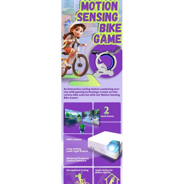 Interactive Projection Cycling Simulator Motion Sensing Bike Simulator For Gym