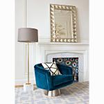 Luxury Comfy Swivel Sofa Chair With Brushed Stainless Steel Swivel Base