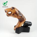 Multifunctional Beech Wooden Umbrella Handle , Animal Head Umbrella Handle With