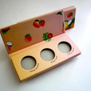 Wholesale Matte Lamination Empty Blush Palette DIAM 30MM 3 Pans Position from china suppliers