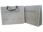 75g Shining Black Square Veins Non Woven Reuseable Carrier Bags For Shopping