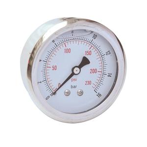 Wholesale 2-1/2&quot; Liquid filled Pressure Gauge,0-230 psi/bar, 1/4 BSP back mount, stainless steel case and brass internal from china suppliers