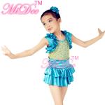Satin Tiers Skirt Ruffle Neckline Confetti Sequins On Bodice Dress Dance Clothes