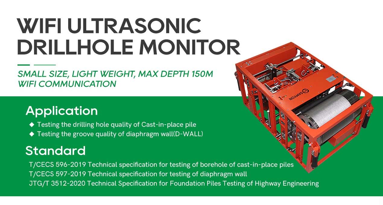150m Depth Pile Tester Ultrasonic Drill Hole Monitor For Drillhole / Groove Quality Testing