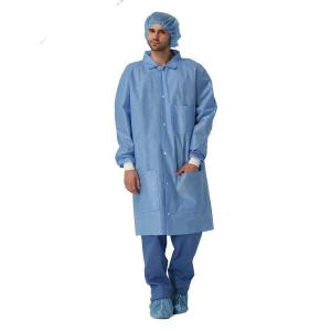 Wholesale Anti - Static Disposable Non Woven Lab Coat Fluid - Resistant With Pocket Food Area from china suppliers