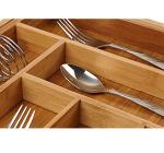 Bamboo kitchen drawer organizer with adjustable parts adjustable dividers