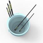 Leakproof Silicone Paintbrush Bucket , Harmless Silicone Pen Wash Folding Bucket