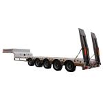 Heavy Duty Gooseneck Flatbed Trailer , 4 Axle Lowboy Semi Trailer 80 - 85 Ton