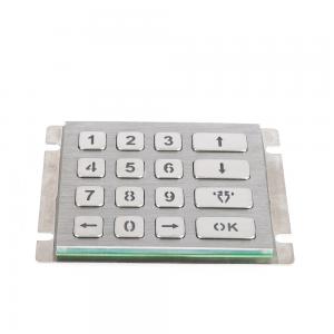 China Chinese manufacture 4X4 matrix stainless steel blue led keyboard with pin out connector on sale