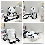 Panda Durable Compact Silicone Coin Bag With Zip Closure Crossbody Shoulder Bag