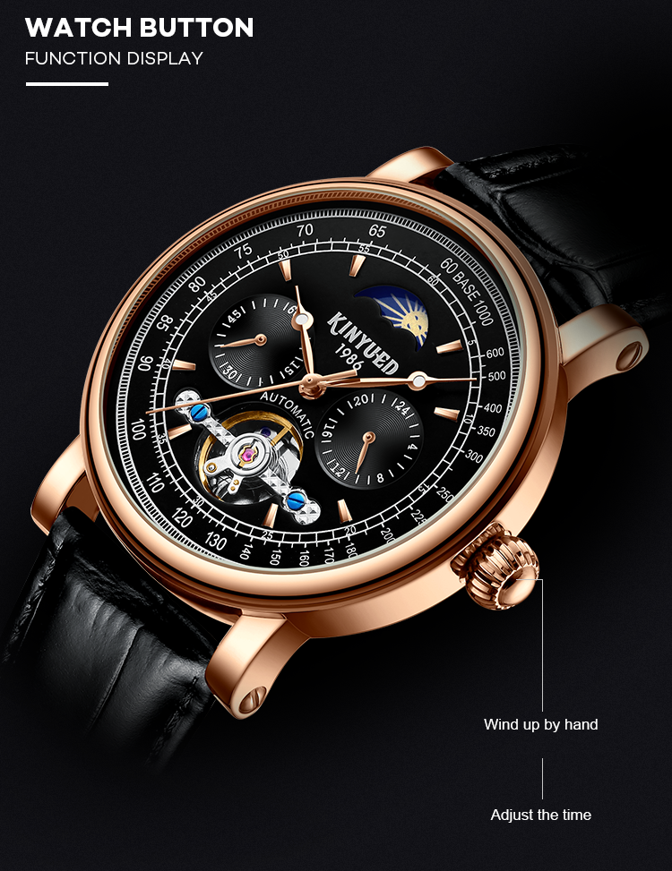 Brand KINYUED Business men watches automatic watch custom logo water resistant watch