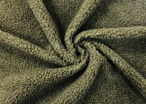 China 150cm Soft Blanket Fabric / Woollike Sherpa Fleece Blanket Fabric Olive Green on sale