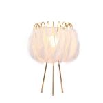 Modern Fashion Warm Girl Princess Room Study Bedroom Feather Desk Lamp(WH-MTB-65