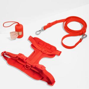 Wholesale Neoprene Leash Collar Combo Adjustable Soft PVC Red Collar And Leash from china suppliers