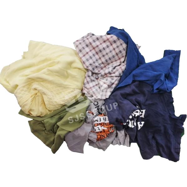 100% cotton t shirt rag workshop cleaning cloth color mixed cotton t shirt rags
