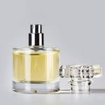 Clear Short Round Spray Pump Glass Perfume Bottle 50ml