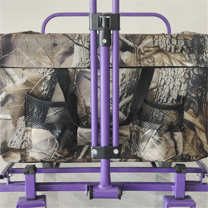 PVC Coating Folding Wagon Cart With Retractable Handle Double Oxford Cloth Pockets