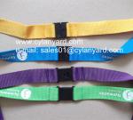 Printed colour polyester neck ribbons with breakaway buckle,