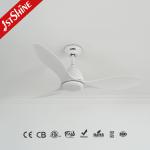 Energy Saving Remote Control Ceiling Fan with 3 Plastic Blades in White