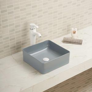 China Dirt Resistant Wash Basin Porcelain Square Shape Complete And Clean Bathroom Sink on sale