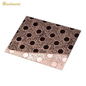 Wholesale 0.95mm Thickness Elevator Stainless Steel Sheet Gold Rose Polished Finish Etching from china suppliers