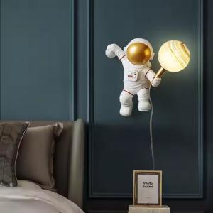 Wholesale Modern Astronaut-Themed LED Wall Lamp Hot Selling Resin Decorative Light for Kids Bedroom Living Room from china suppliers