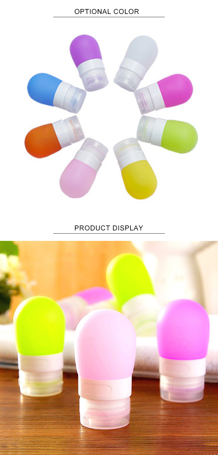 Screen Printing Reusable 80Ml Small Silicone Travel Bottles