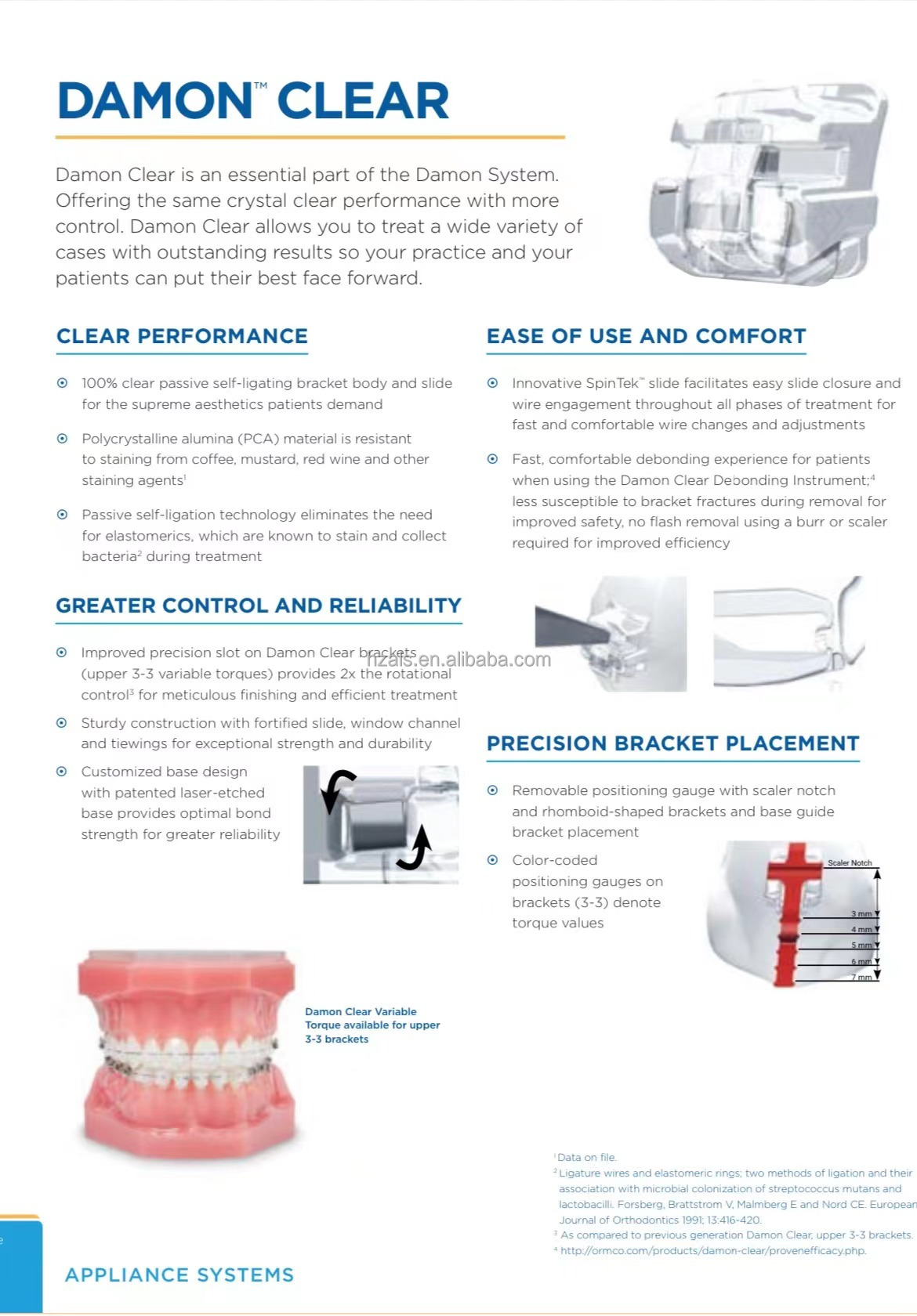 USA Ormco Dentist Orthodontist Braces Mouth Brackets 491-8861 Damon Q2 .022 U1 Left Optional 12T 05A 00R