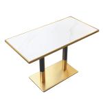Square Marble Top Stainless Steel Negotiating Table for Hotels