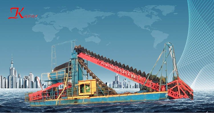 250m3/H Bucket Chain Dredger Pump And Hydraulic Bucket CSD Dredger