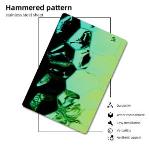 Wholesale Custom PVD Color 201 304 316 Water Ripple Stainless Steel Sheet Stamped Hammered Pattern from china suppliers