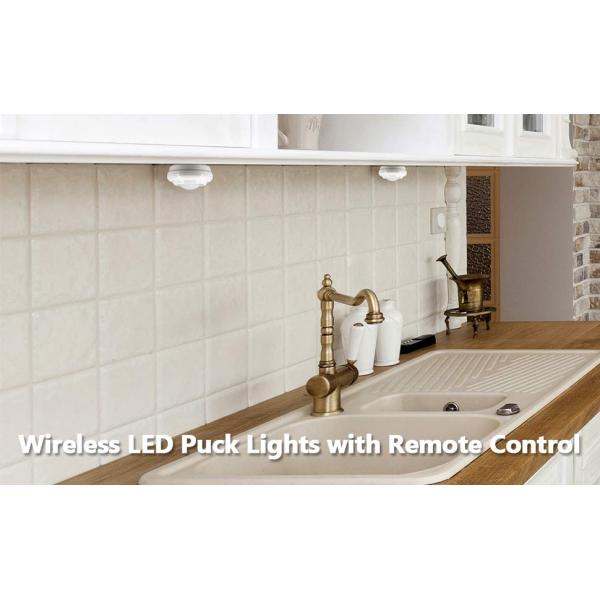 Wireless LED Puck Lights, Kitchen Under Cabinet Lighting with Remote Control