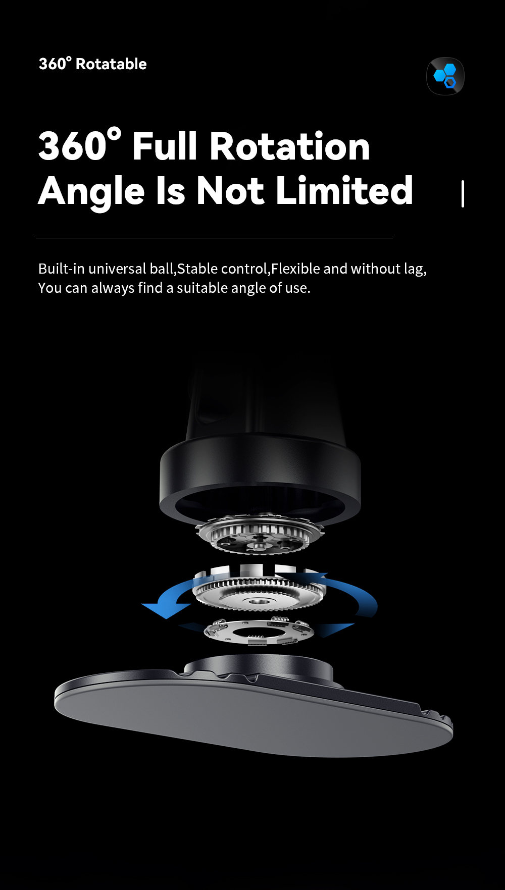 ESSAGER ACPH004 Series 15W Magnetic Phone Holder for Car Dashboard Mount Phones