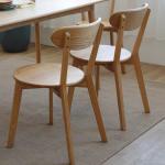 Solid Wood Dining Chair W44*D49*H80CM Oak Wood for Nordic Simple Design in Small