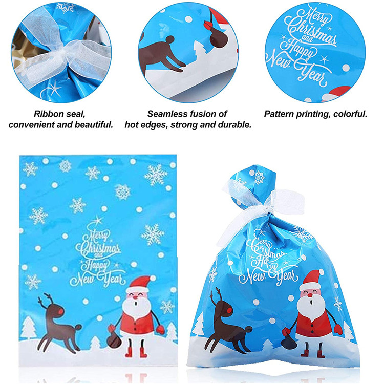 Christmas Plastic Xmas Gift Wrapping Bags Goodies Biscuit Candy